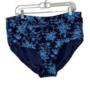 Lands’ End EUC‎ multi blue floral swim bottoms. Size 16